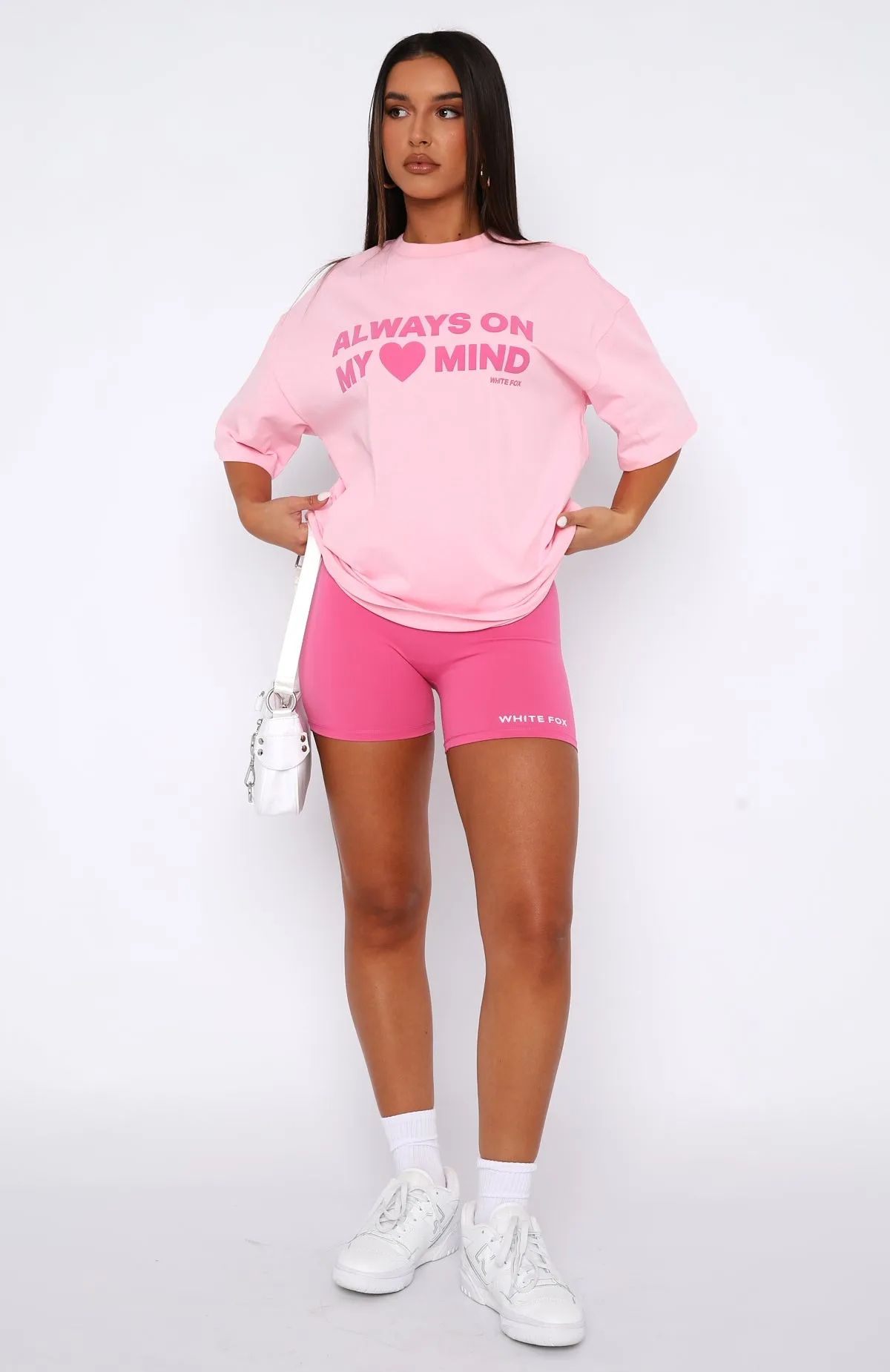 Relaxed Cut Casual Layer Just To Be Popular Bike Shorts Pink