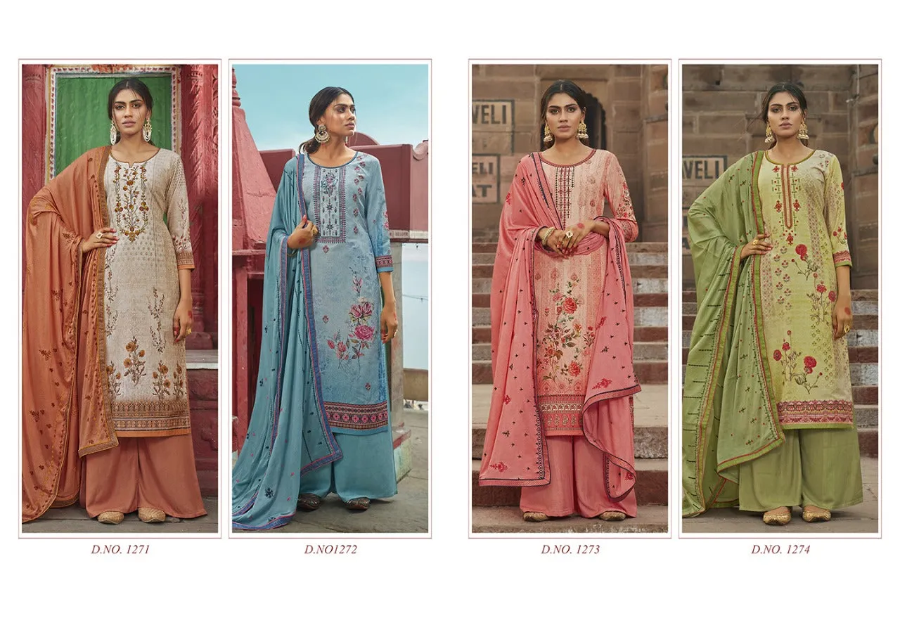 Kalarang Fashion Crystal Maslin Digital Embroidery Print Work Salwar Kameez