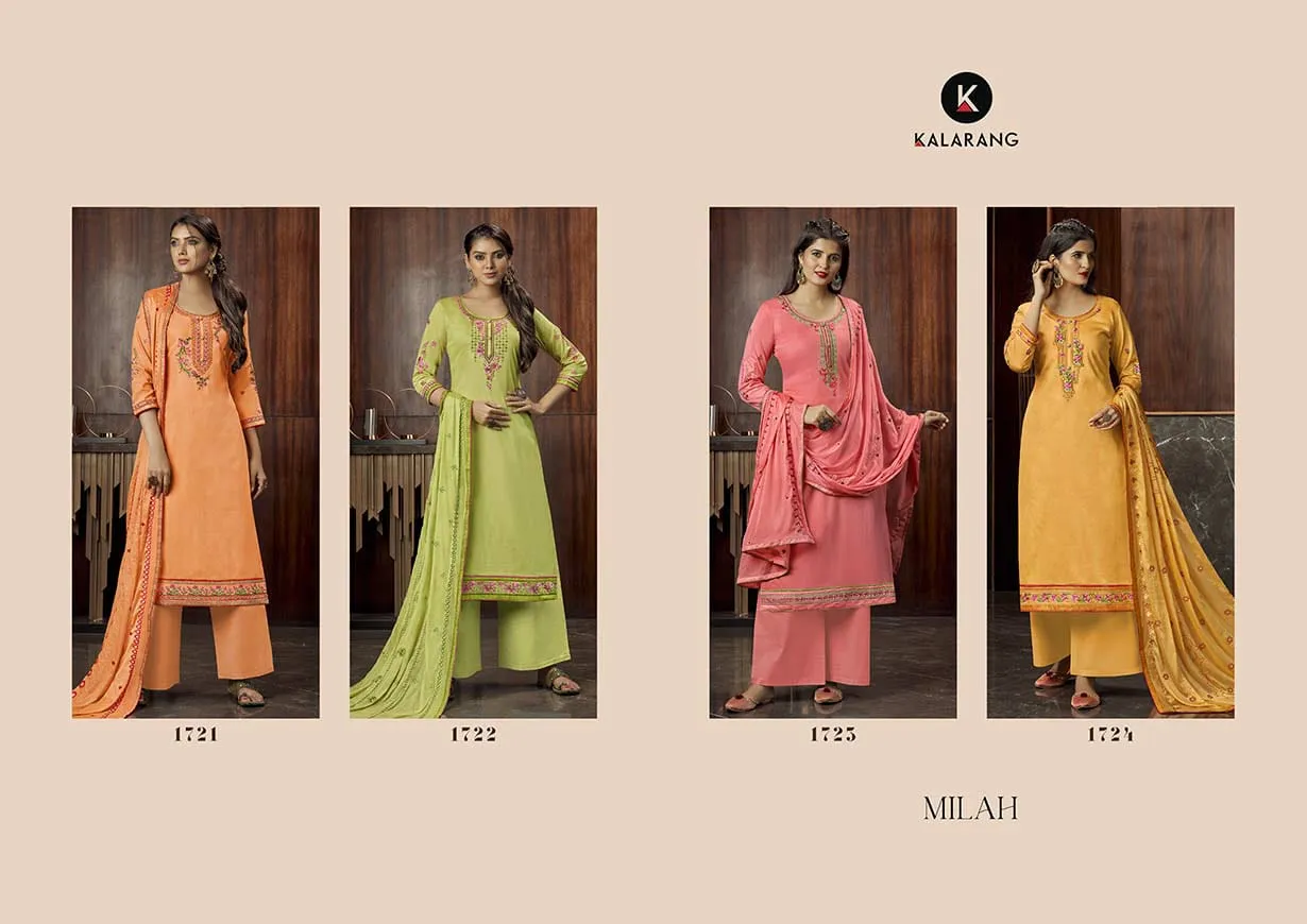 Kalarang Launched Milah Jam Silk Cotton Casual Wear Salwar Suits