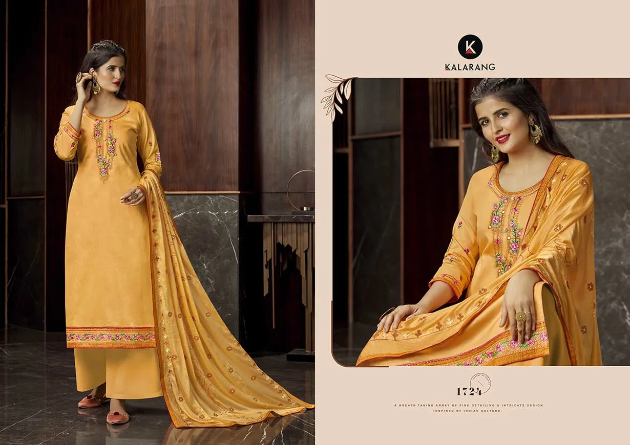 Kalarang Launched Milah Jam Silk Cotton Casual Wear Salwar Suits