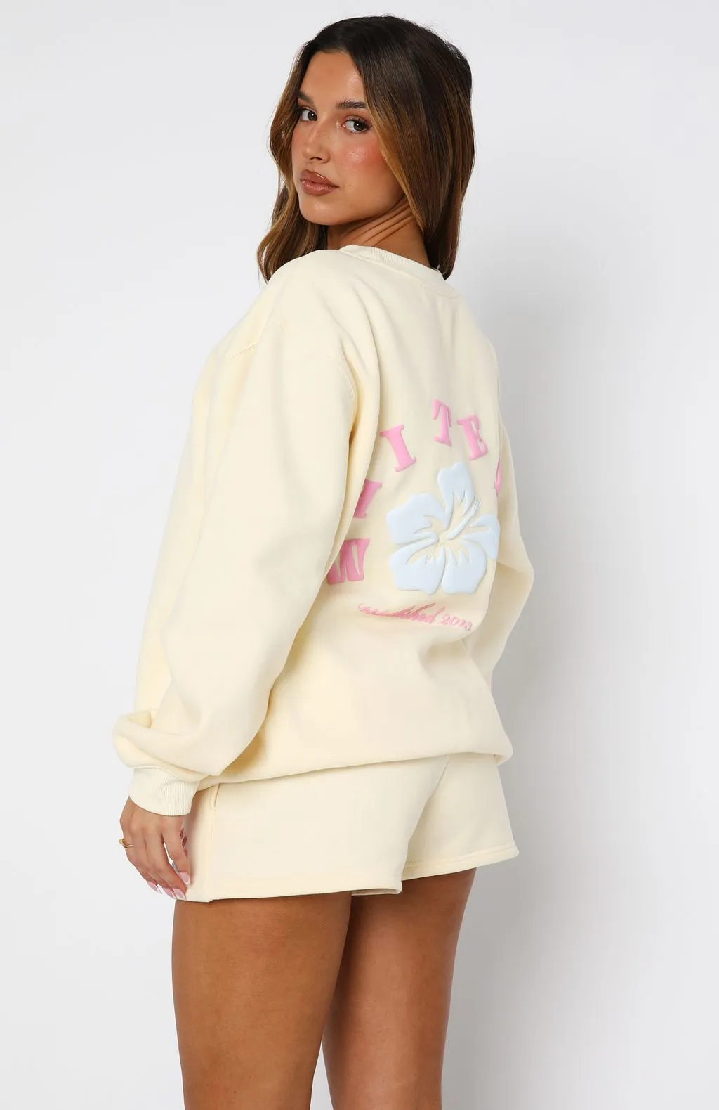 Durable Blend Keep Blooming Oversized Sweater Lemon