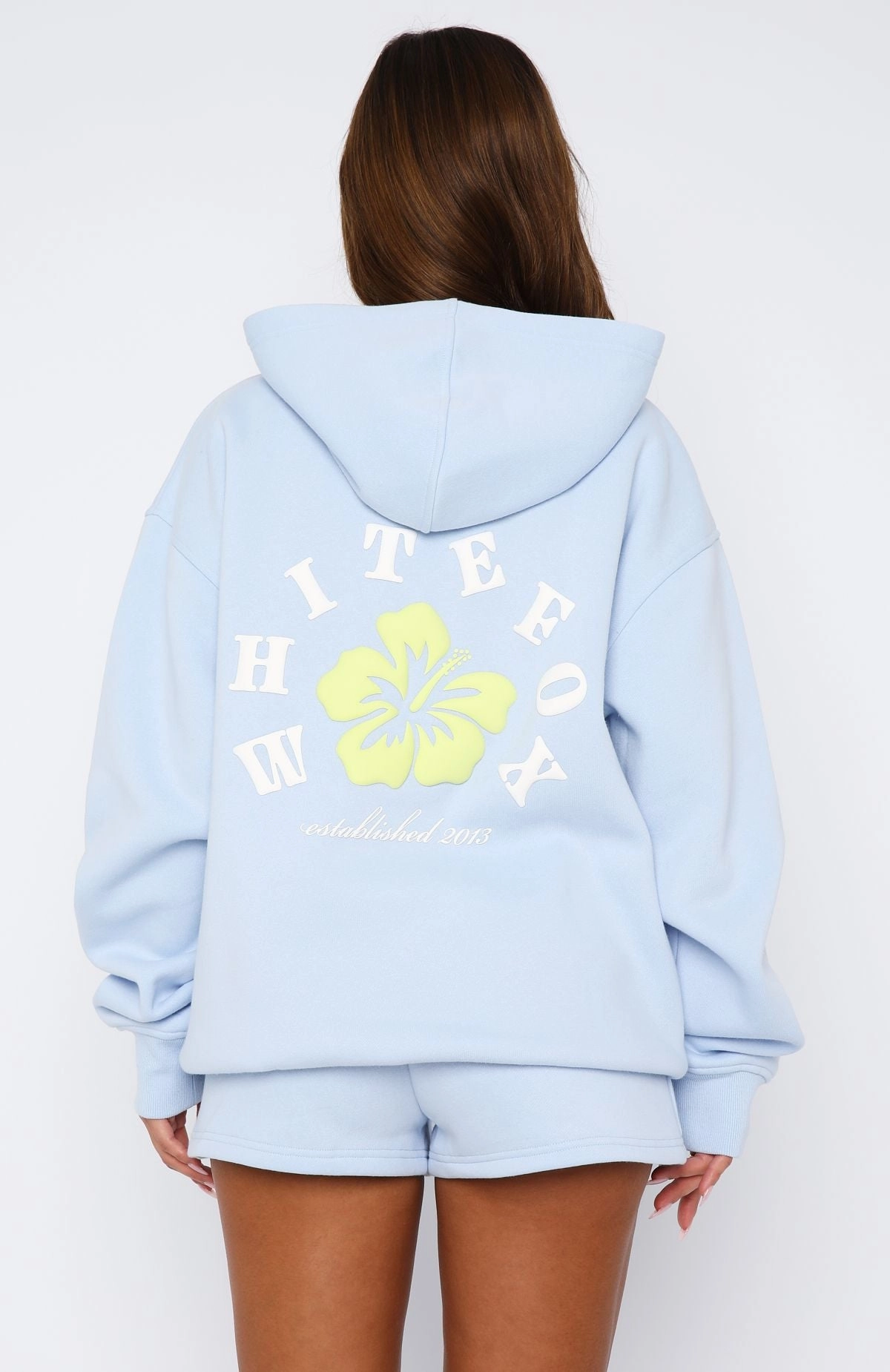 Knit Density Options Relaxed Trend Keep Blooming Oversized Hoodie Blue