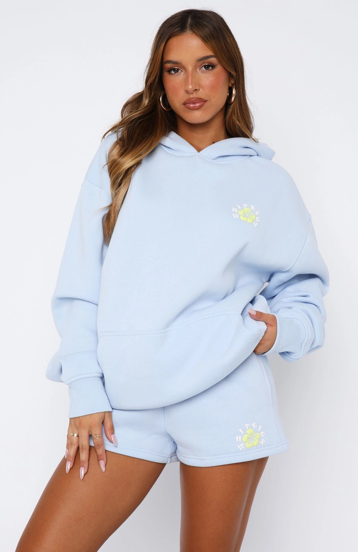 Keep Blooming Oversized Hoodie Blue StaticFree Material Urban Comforted