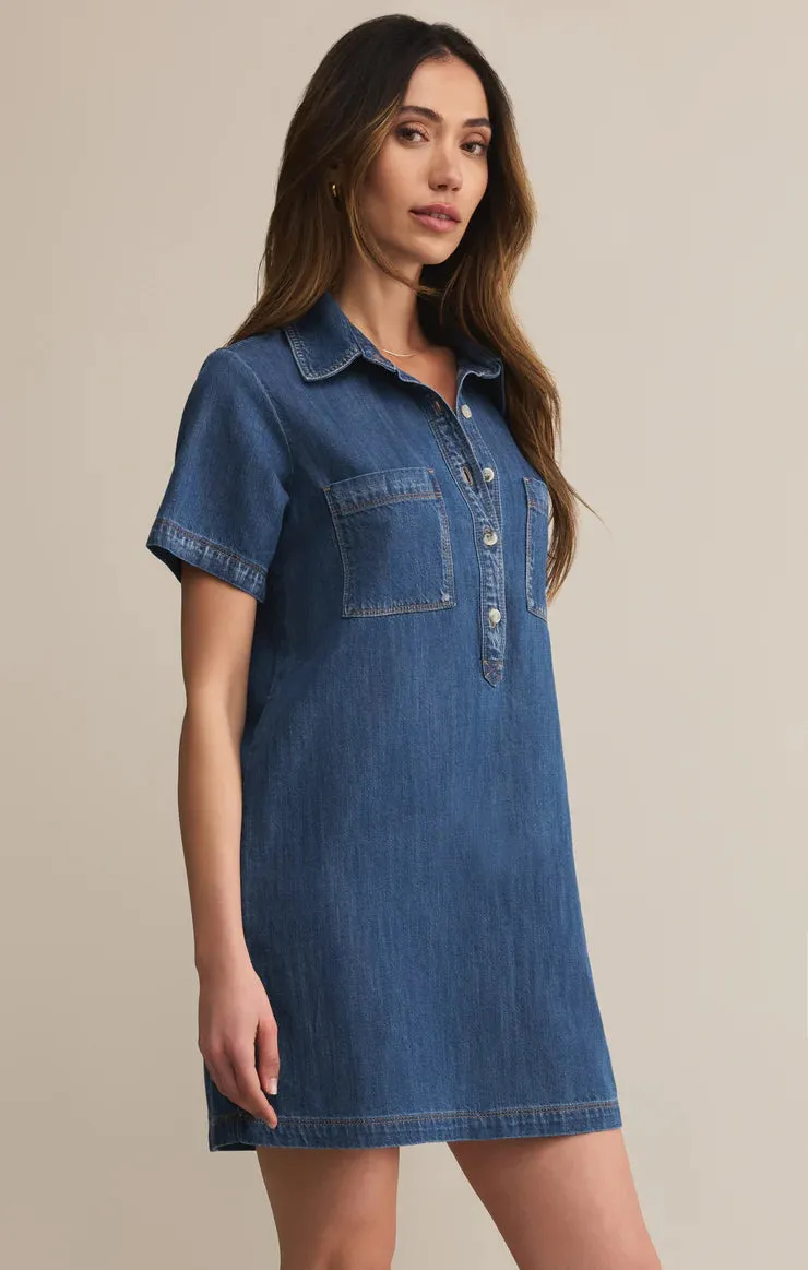 Kellie Denim Mini Dress Comfort Fit