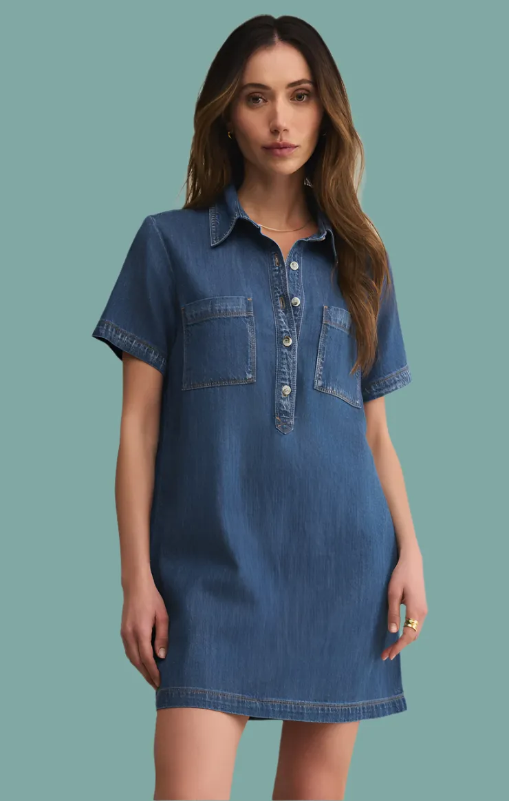 OdorControlTreatment Kellie Denim Mini Dress