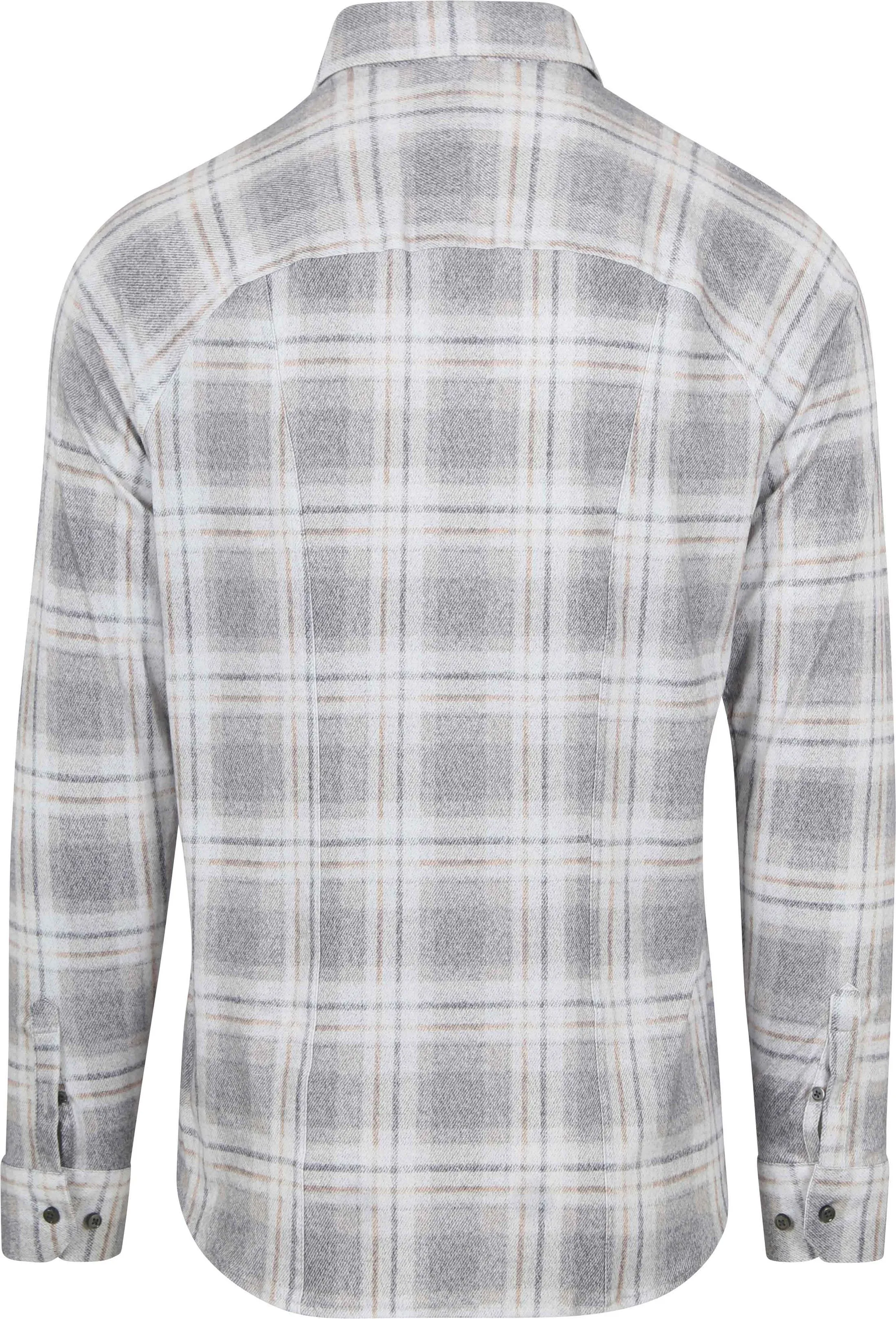 Kent Long Sleeve Checkered Shirt - Grey