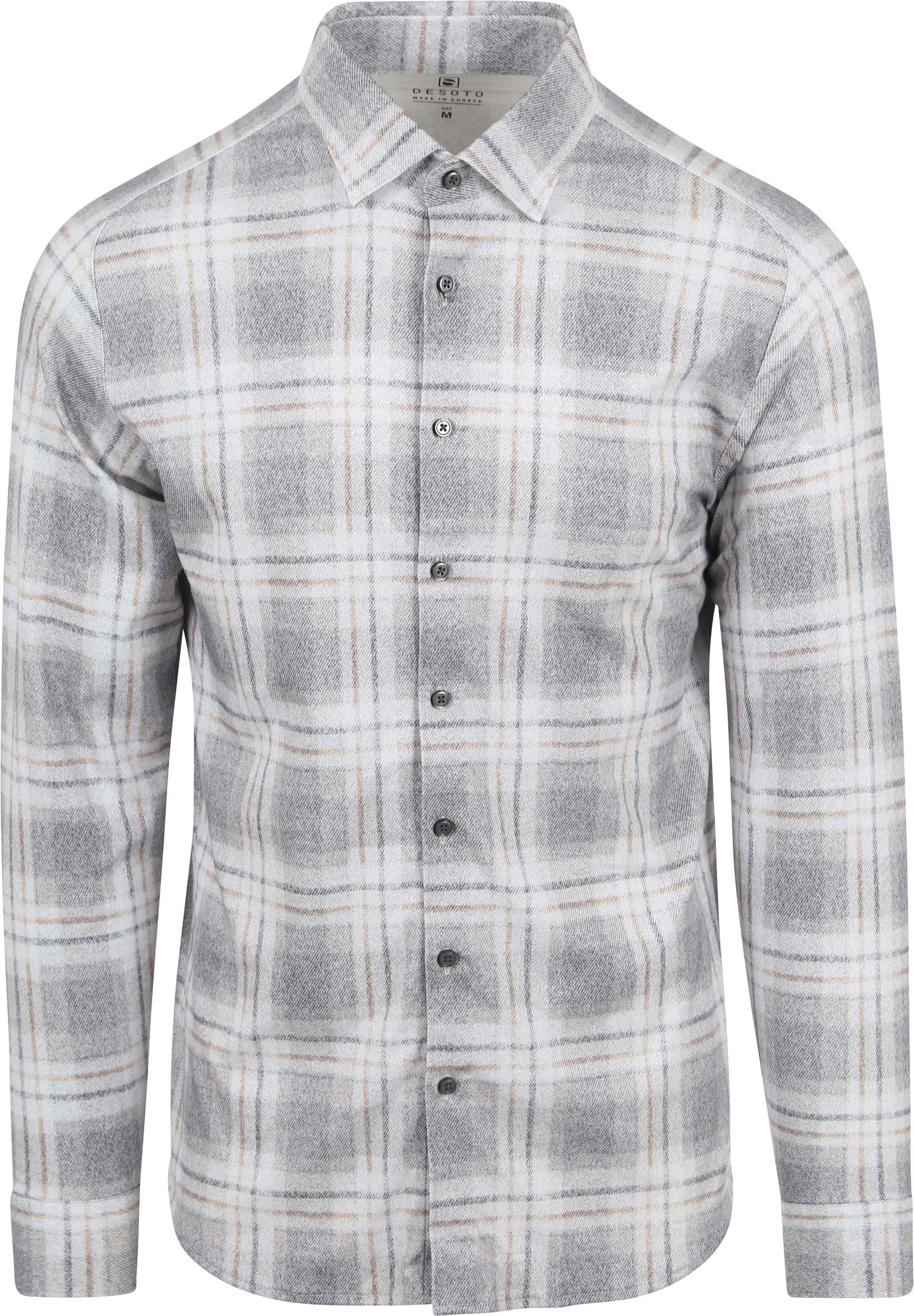 Kent Long Sleeve Checkered Shirt - Grey