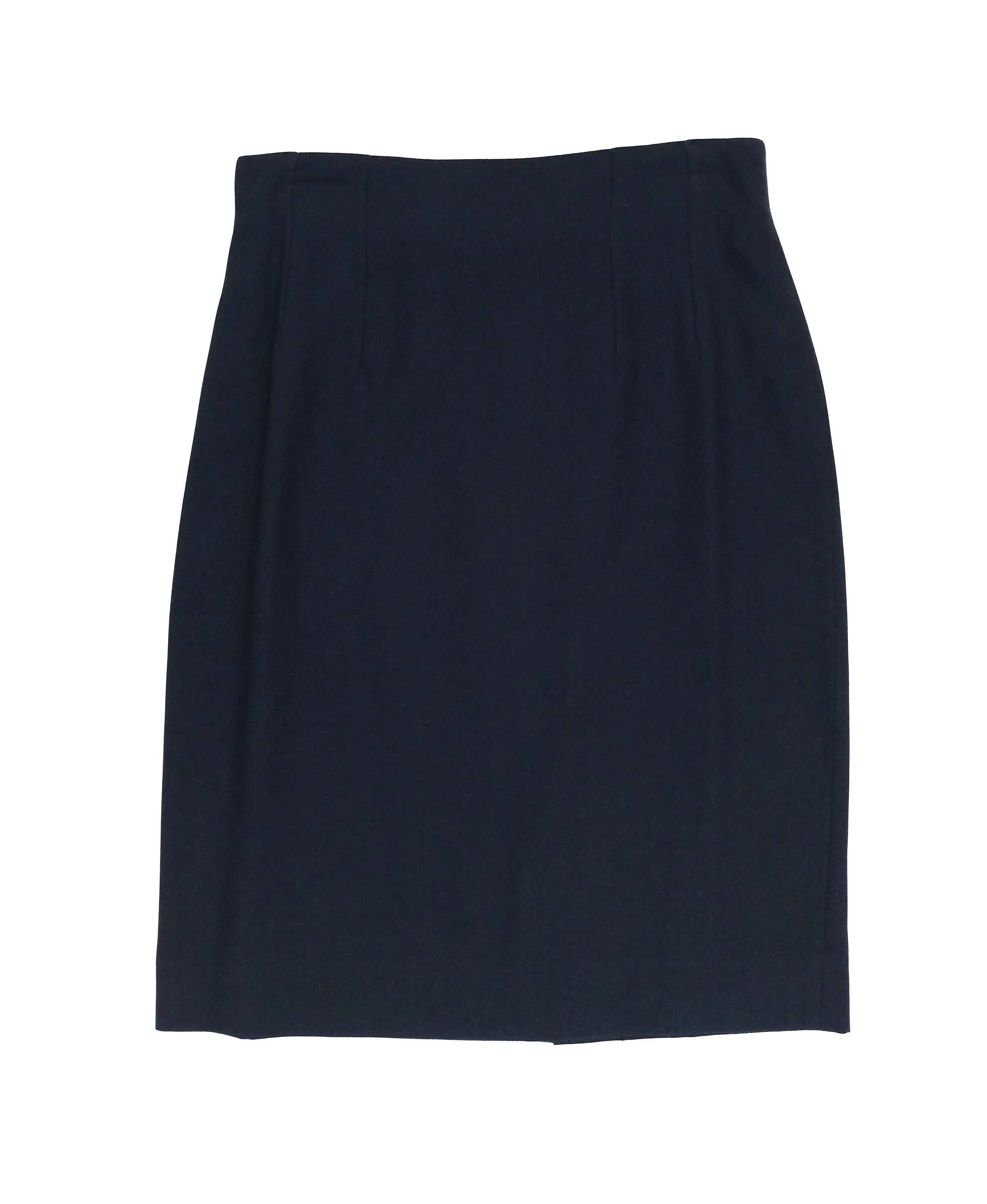Kenzo Vintage Tailored Skirt Suit in Navy Wool, UK10-12