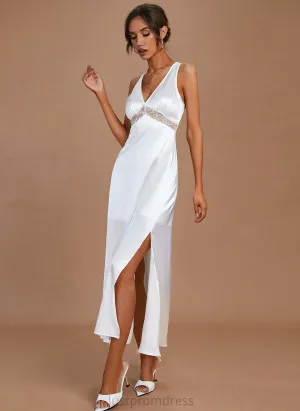 Kiley Wedding Dresses Ankle-Length Wedding Sheath/Column V-neck Dress