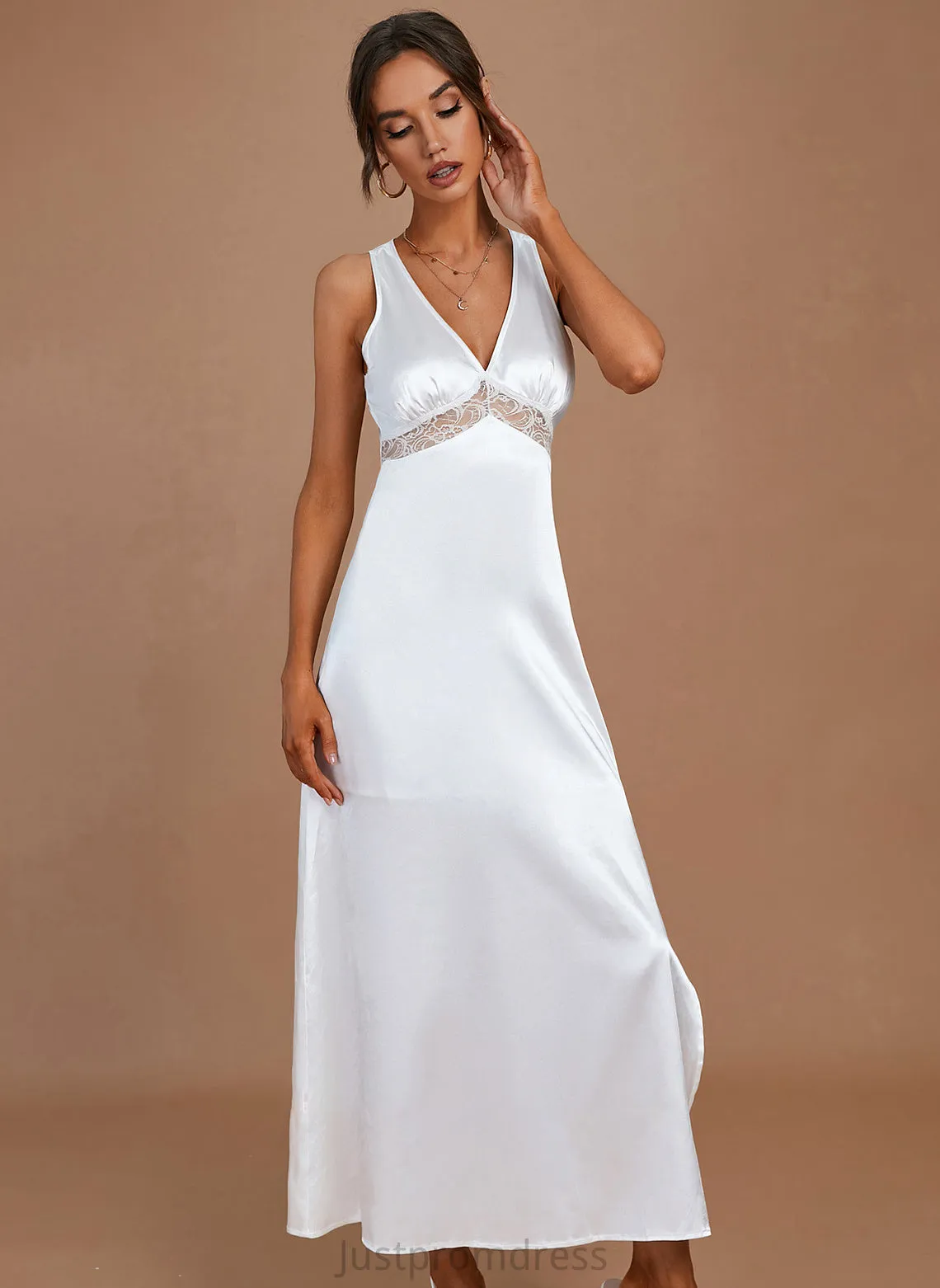 Kiley Wedding Dresses Ankle-Length Wedding Sheath/Column V-neck Dress