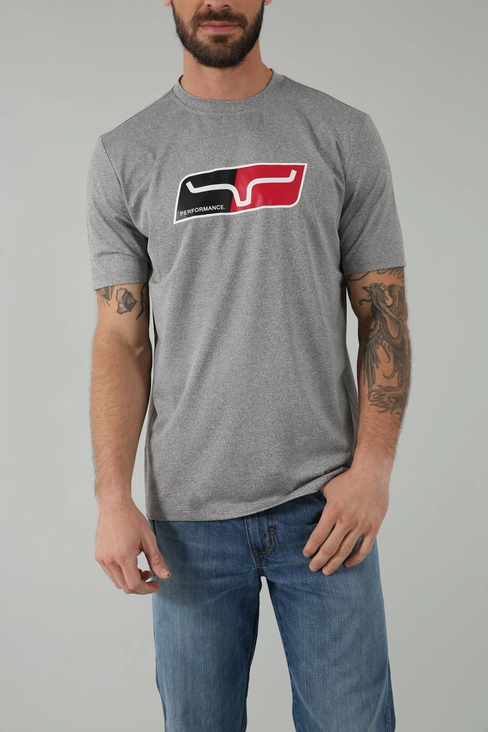 Kimes Ranch Mens Alta Tech Tee Grey Heather Polyester Blend S/S T-Shirt Summer Favorite