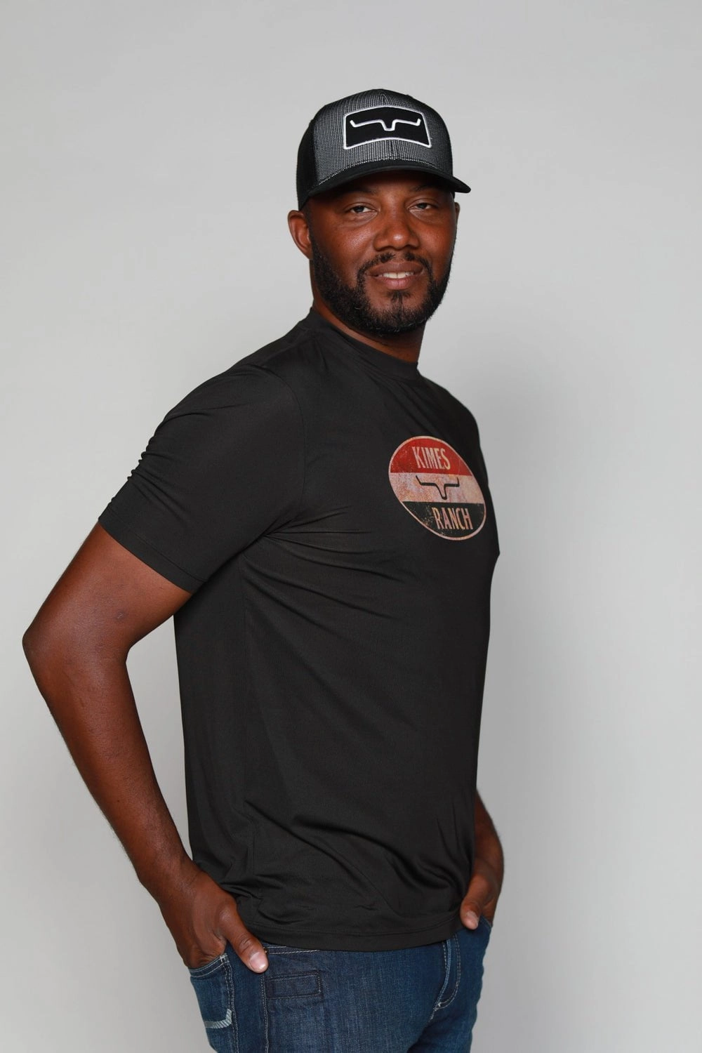 Kimes Ranch Mens American Standard Tee Black Polyester S/S T-Shirt Tailored Style Trendy Wear