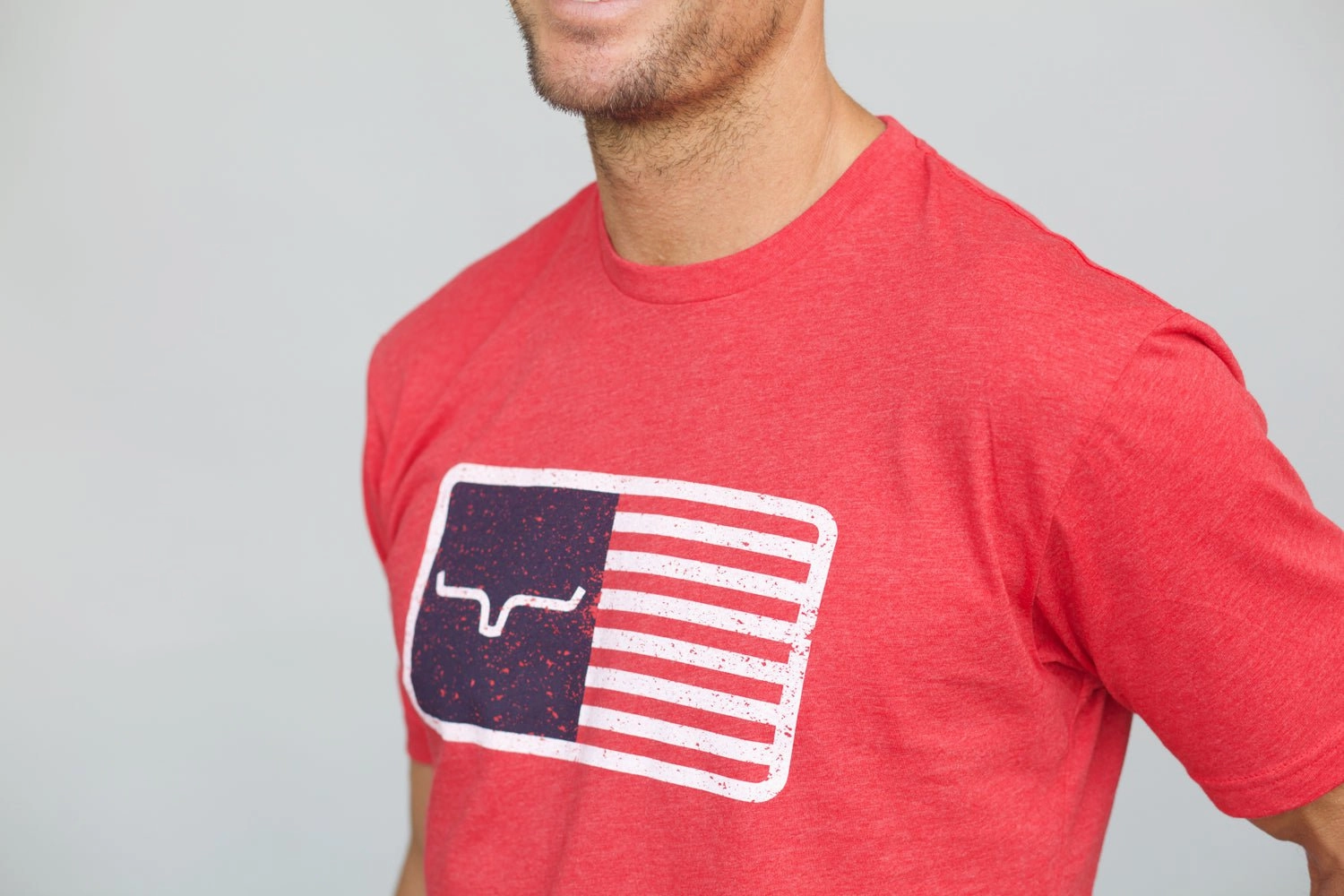 All Day Wear Kimes Ranch Mens American Trucker Tee Red Cotton Blend S/S T-Shirt