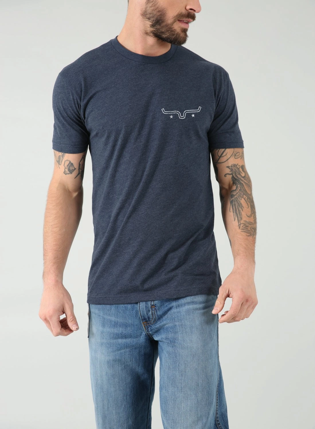 Kimes Ranch Mens Bullseye Midnight Navy Cotton Blend S/S T-Shirt Sun Protection