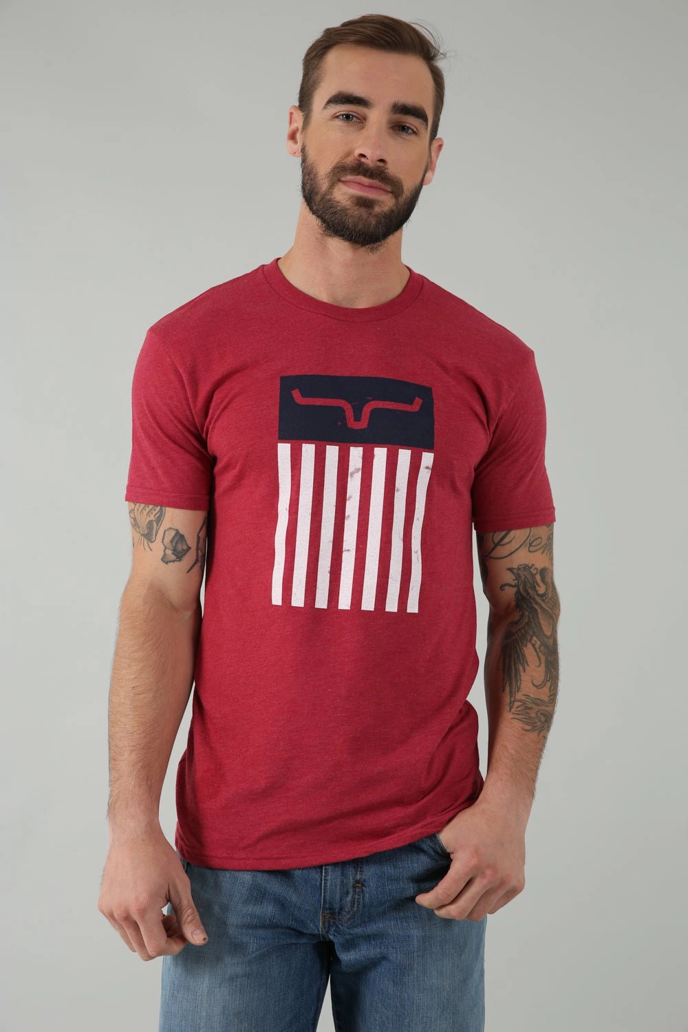 Easy-to-Style Top Kimes Ranch Mens Cody Tee Cardinal Cotton Blend S/S T-Shirt