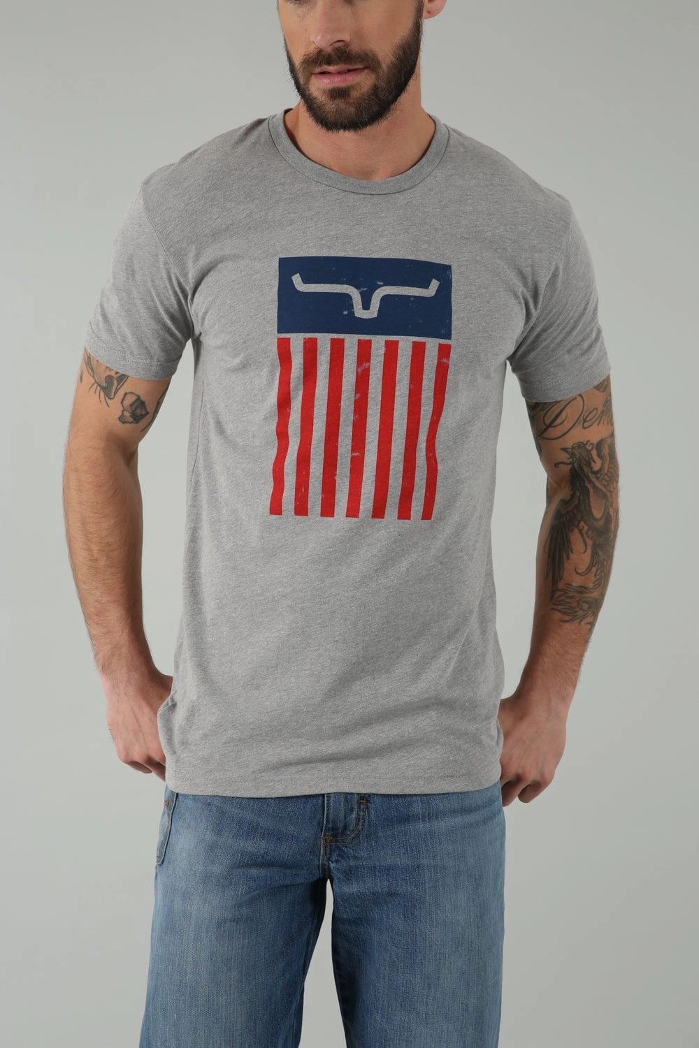 Everyday Fashion Kimes Ranch Mens Cody Tee Dark Grey Heather Cotton Blend S/S T-Shirt