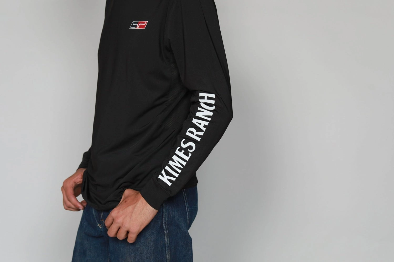 Fashion Layer Kimes Ranch Mens K1 Tech Tee Black Polyester Blend L/S T-Shirt