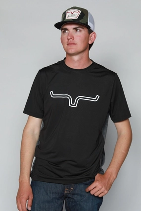 Smart Casual Kimes Ranch Mens Phase 2 Tech Tee Black Polyester Blend S/S T-Shirt