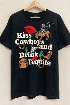 Kiss Cowboys Graphic Tee S-XL MultipanelLayout NonIrritatingSeams