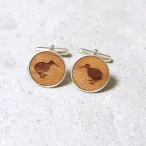 Kiwi Bird Provenance Wood Cufflinks