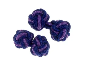Knot Cufflinks - Navy & Purple