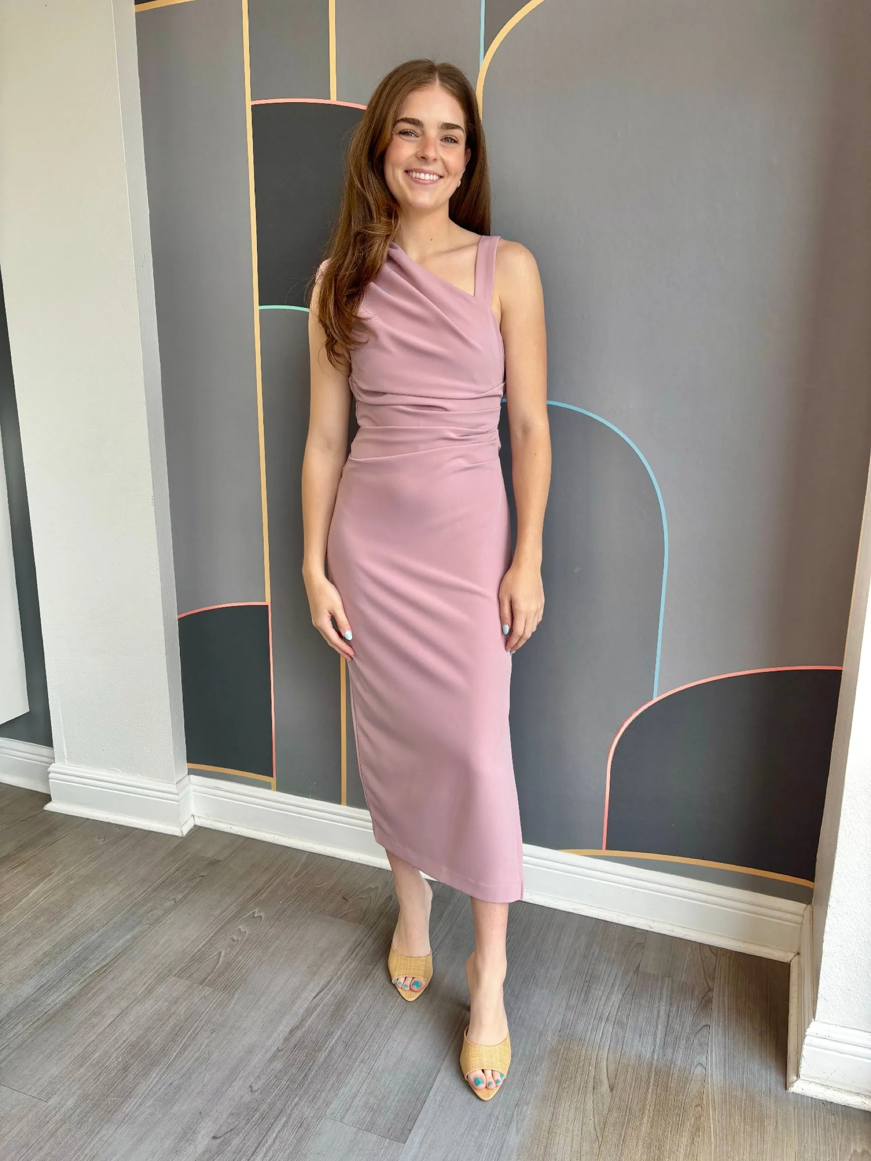 Elegant Style Delicate Tone Kourtney Midi Dress