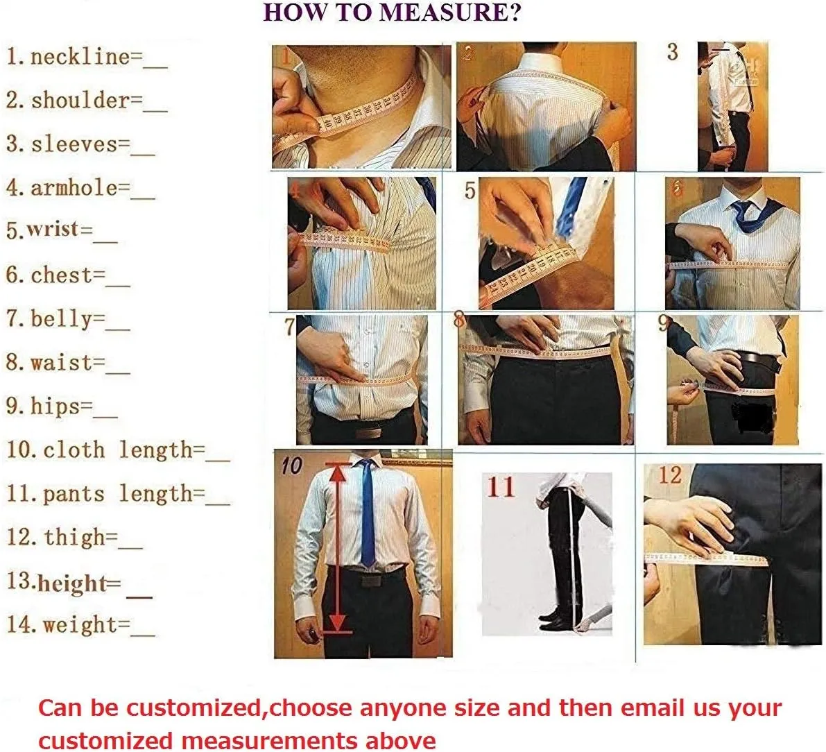 Kromoc Men's 3 Piece Suits Slim Fit Casual One Button Suits Solid Jacket Waistcoat Trousers