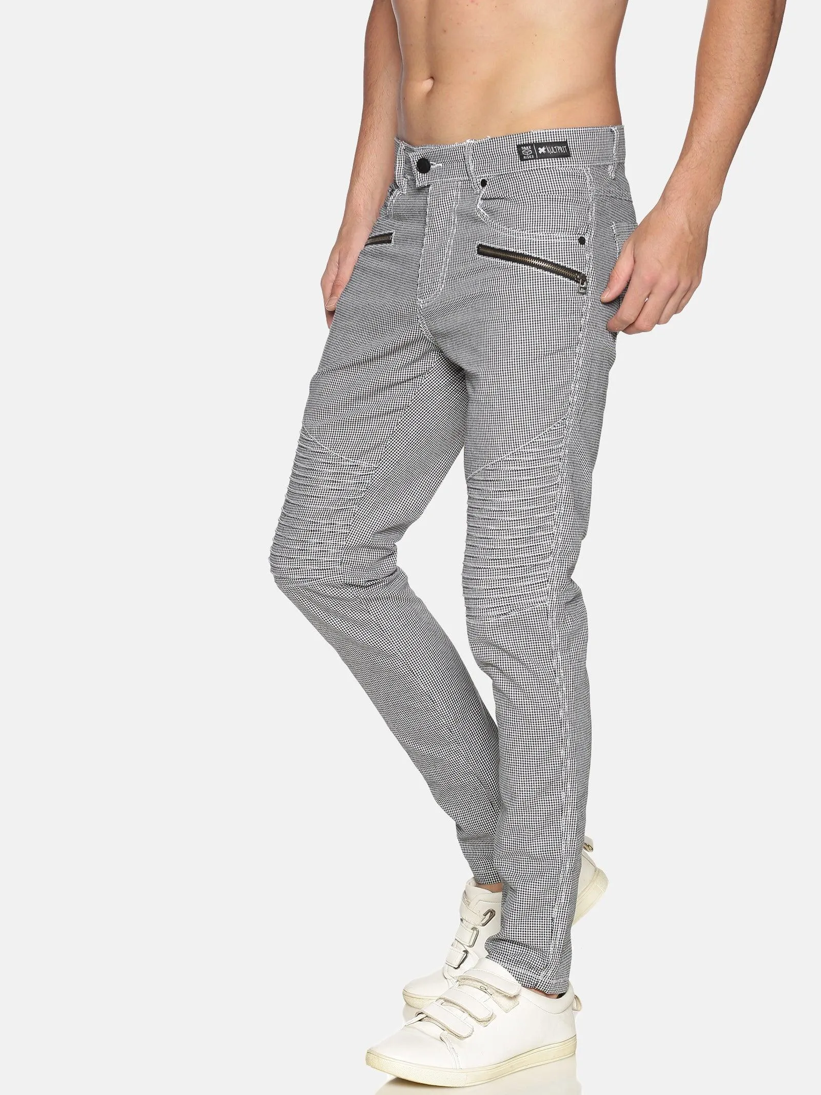 Kultprit Men's Trouser With Biker Details