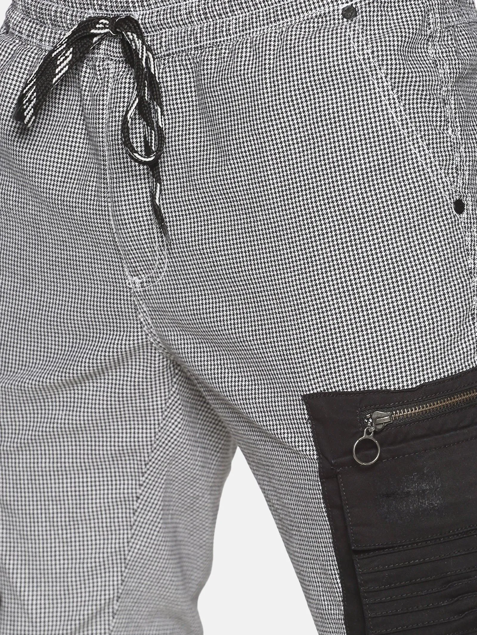 Kultprit Men's Trouser With Cargo Pocket, Drawstring & Zipper