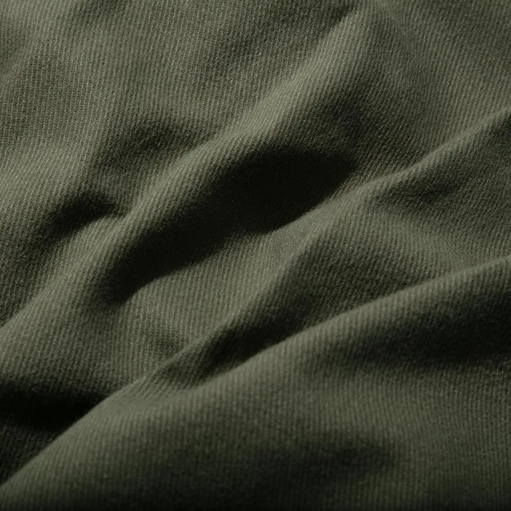 KUON Brushed Drill Single Pleated Trousers Olive