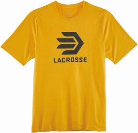 Lacrosse Mens Forever Forward Tee Gold Poly/Spandex S/S T-Shirt High-Quality Cotton Active Design Wear
