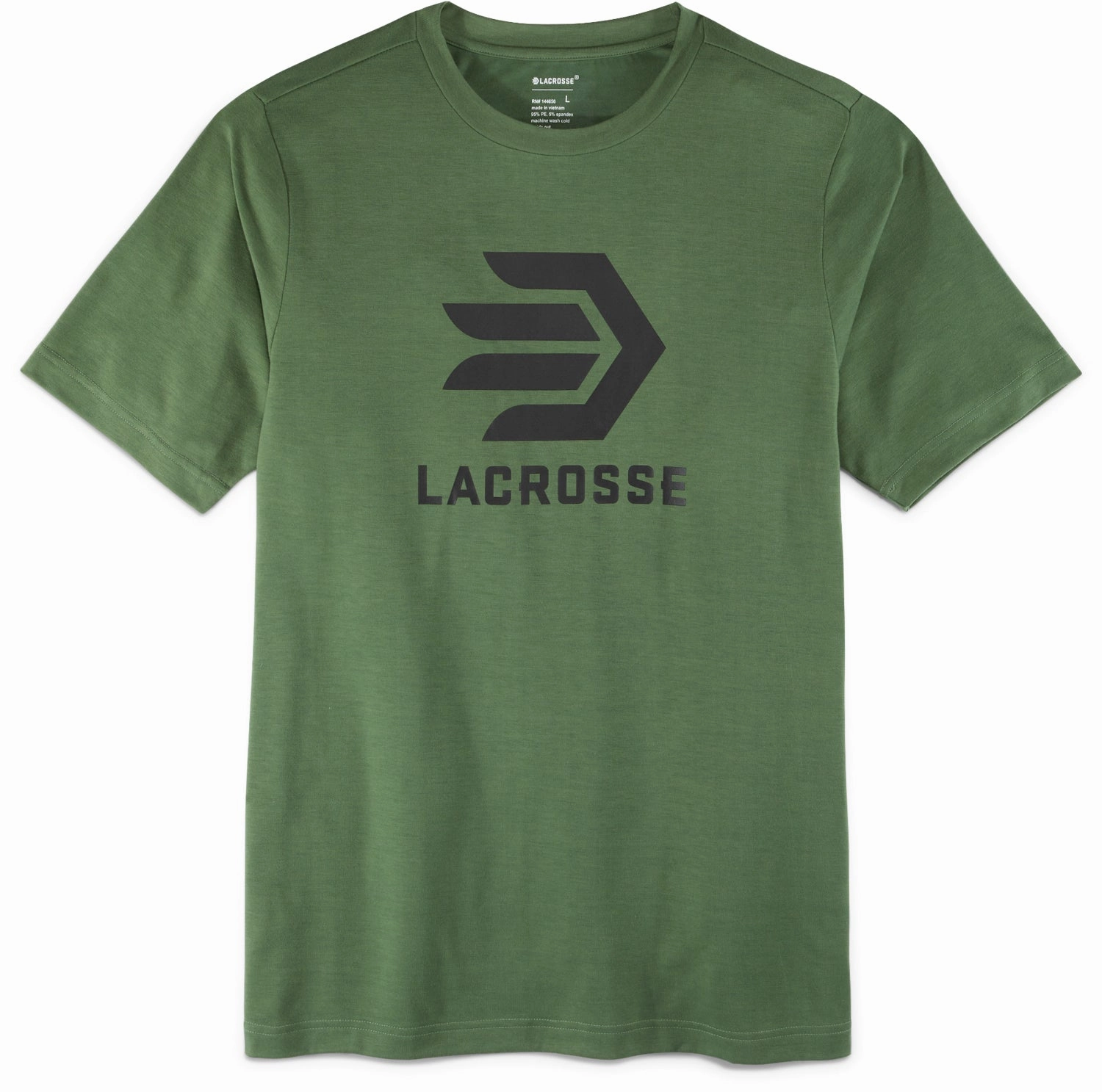 Gym workout Good stretch Lacrosse Mens Forever Forward Tee Green Poly/Spandex S/S T-Shirt