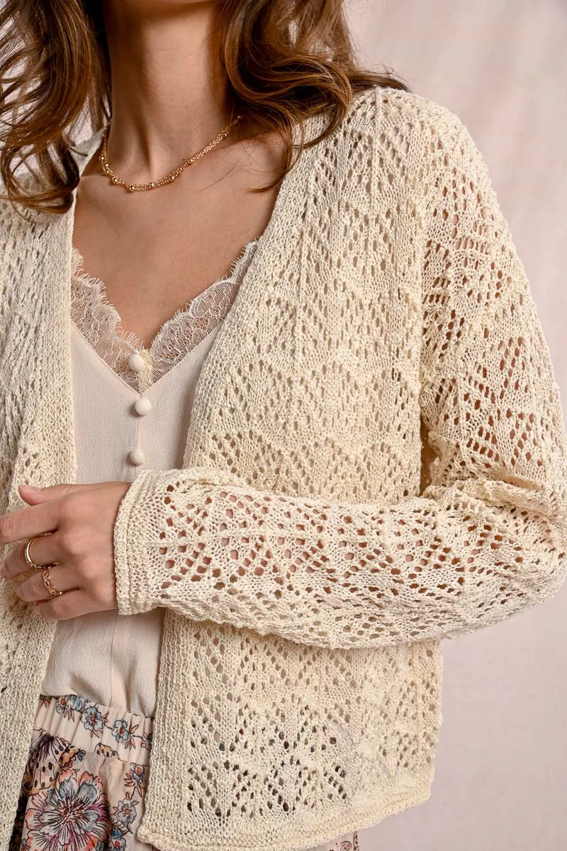 Ladies Knitted Cardigan Abrasion Resistant Yarn Soft Texture