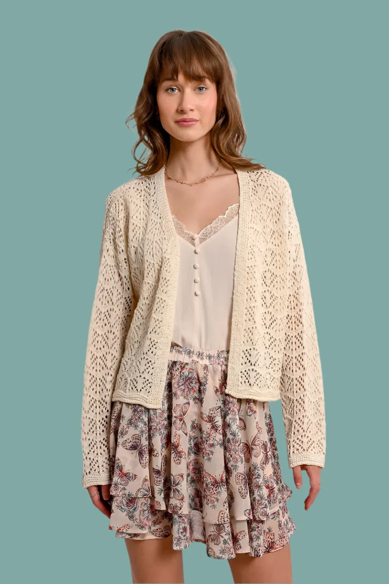 Ladies Knitted Cardigan RubberizedGrip Cozy Sweatshirt