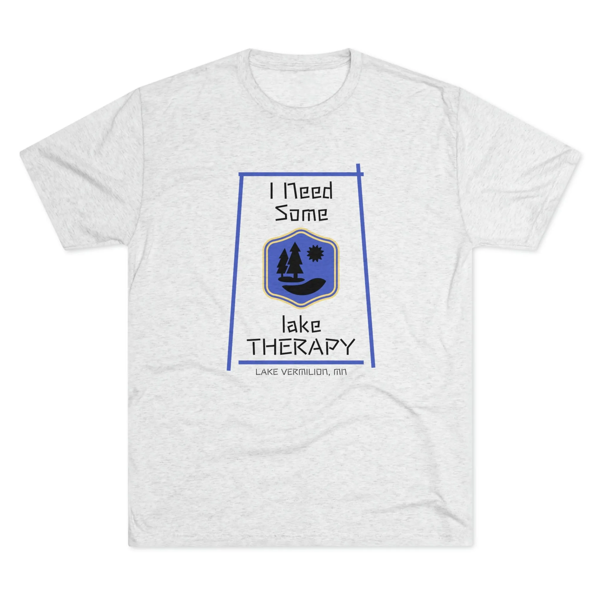 Lake Therapy - Blue Accents - Lake Vermilion - Unisex Tri-Blend Crew Tee