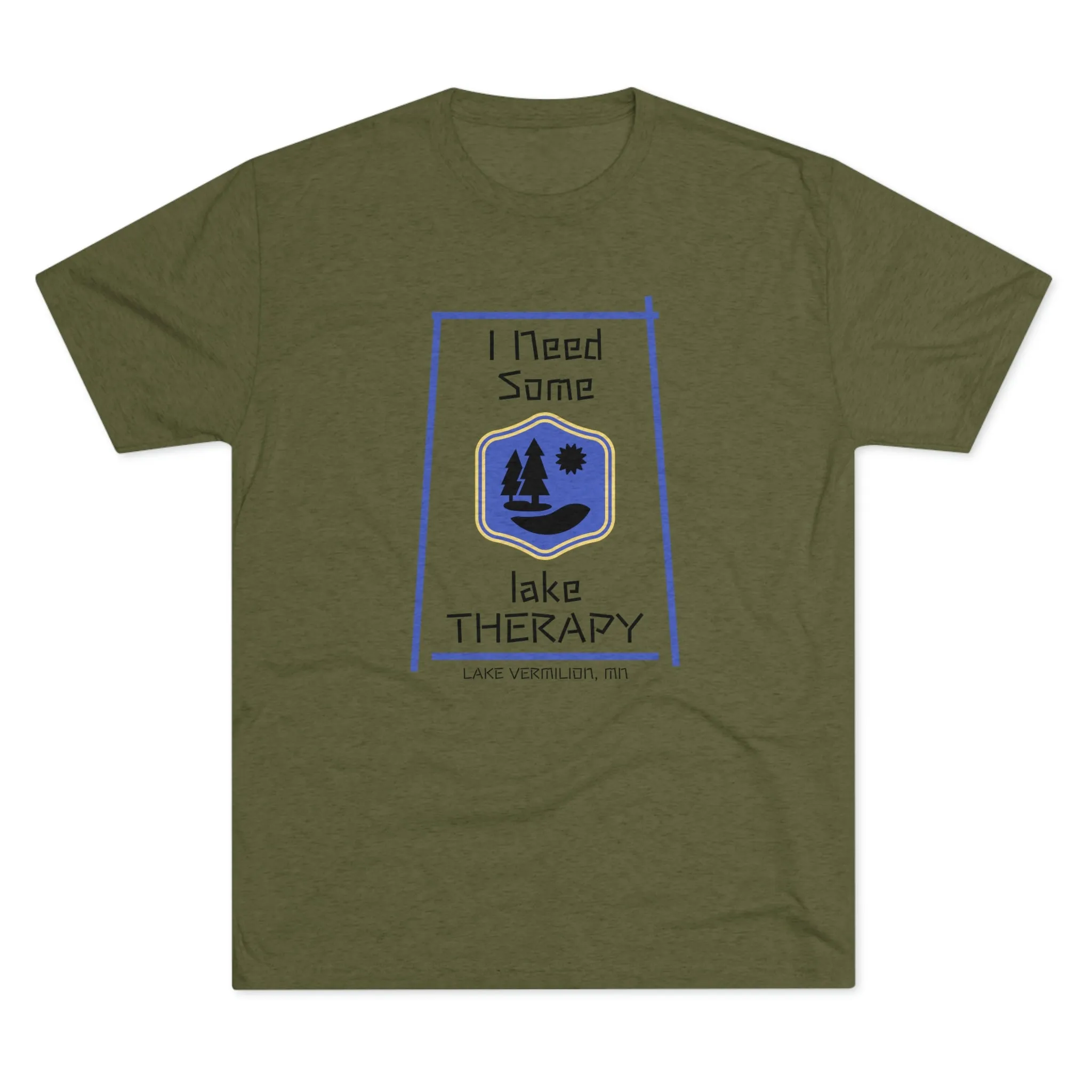 Lake Therapy - Blue Accents - Lake Vermilion - Unisex Tri-Blend Crew Tee