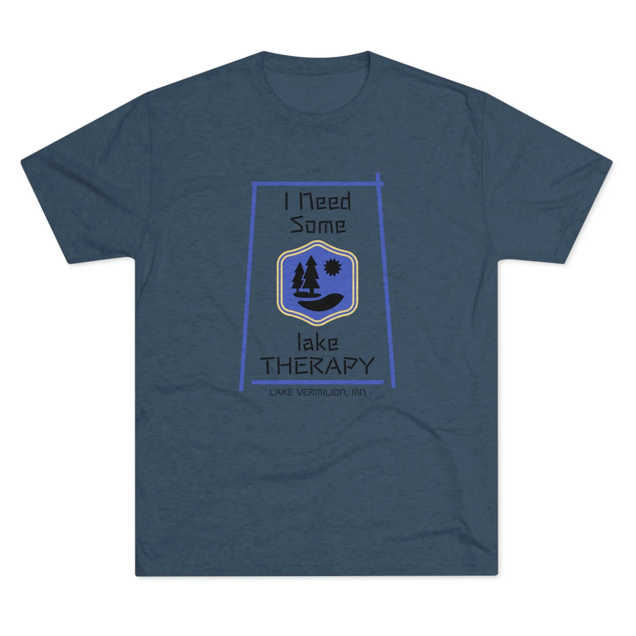 Lake Therapy - Blue Accents - Lake Vermilion - Unisex Tri-Blend Crew Tee
