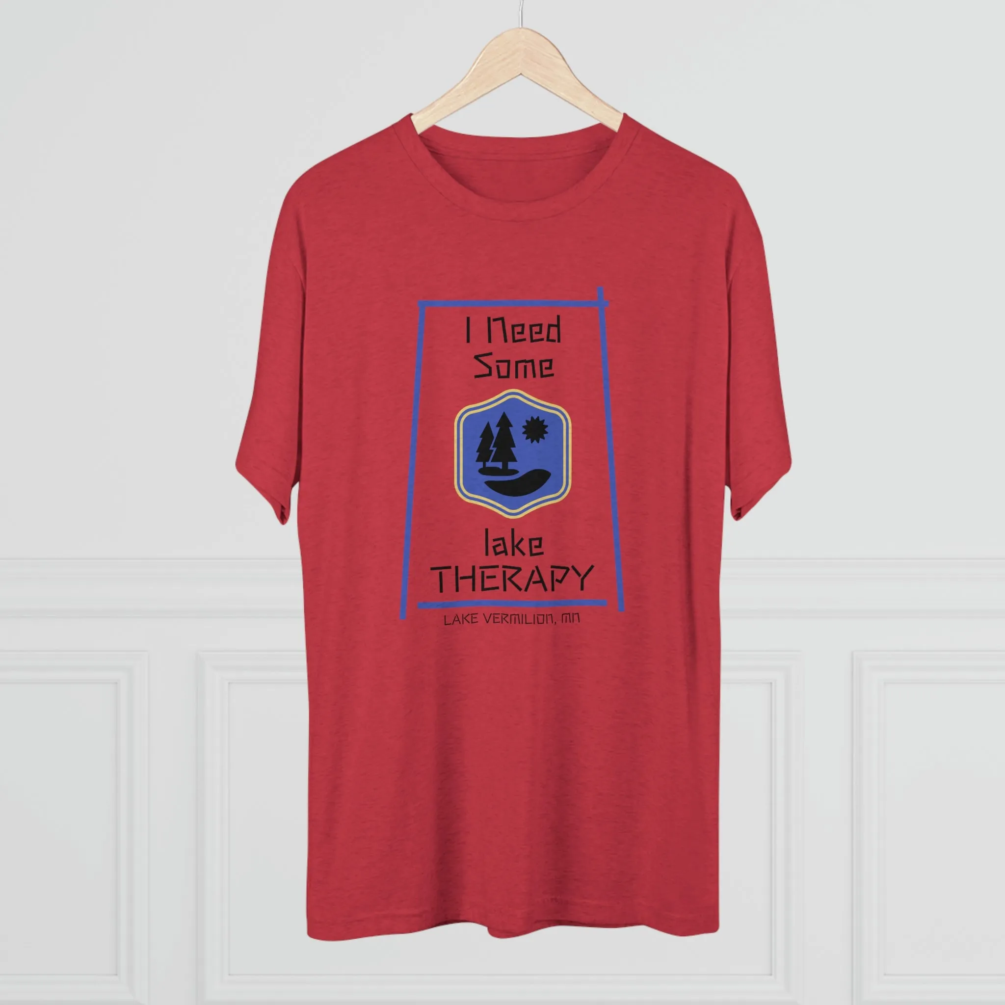 Lake Therapy - Blue Accents - Lake Vermilion - Unisex Tri-Blend Crew Tee
