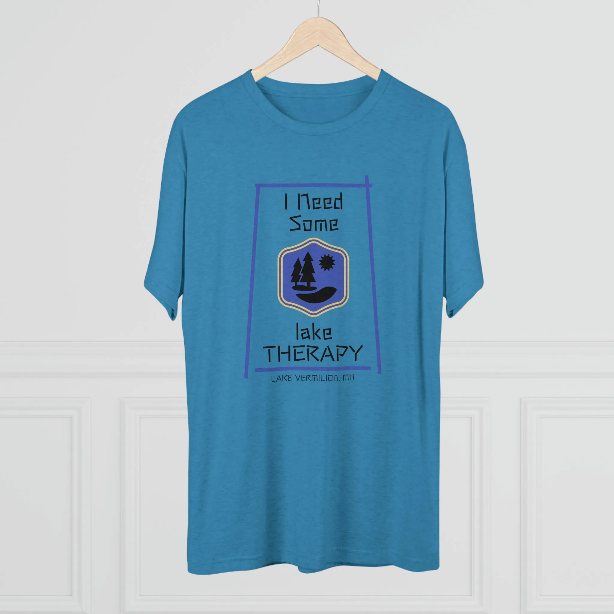 Lake Therapy - Blue Accents - Lake Vermilion - Unisex Tri-Blend Crew Tee