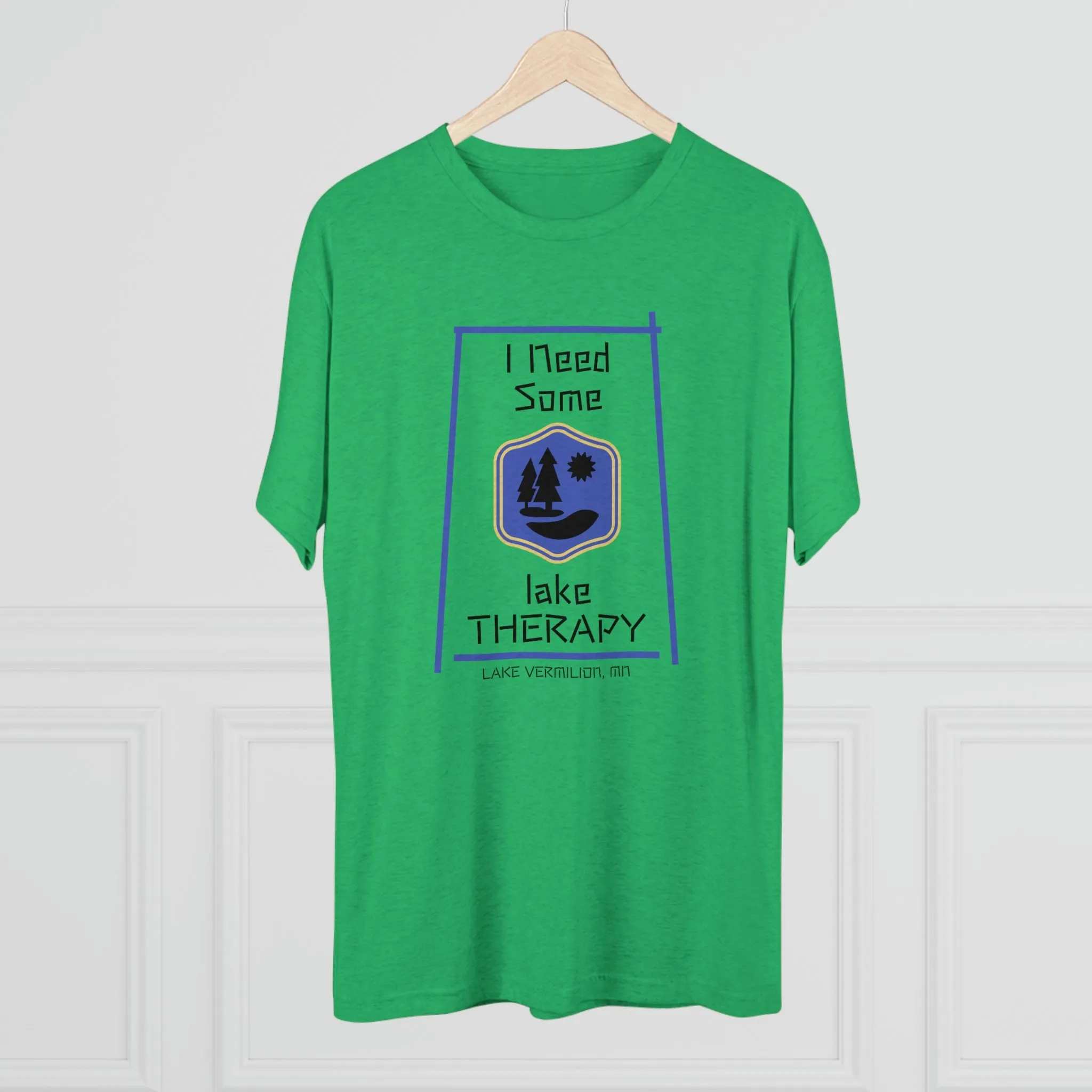 Lake Therapy - Blue Accents - Lake Vermilion - Unisex Tri-Blend Crew Tee