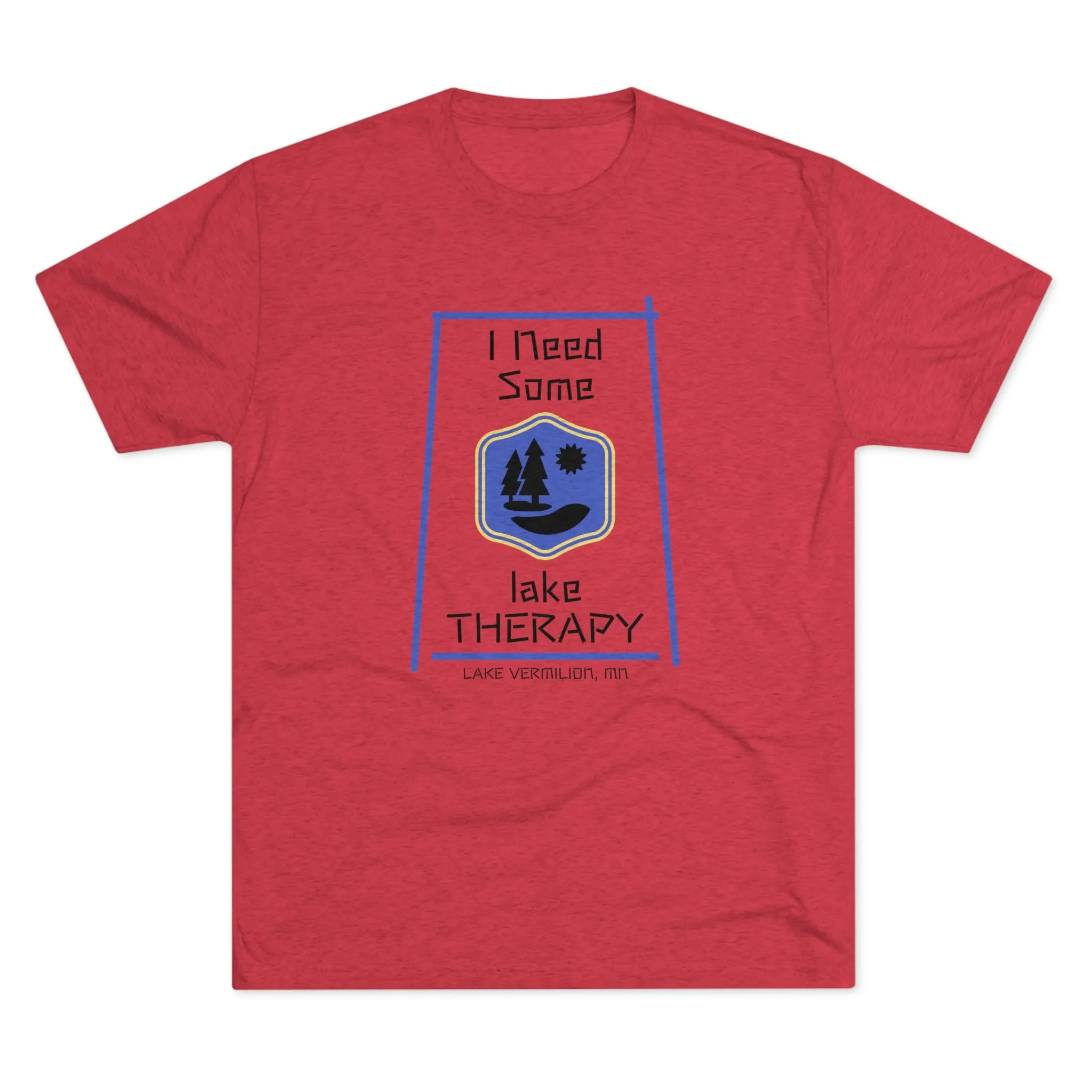 Lake Therapy - Blue Accents - Lake Vermilion - Unisex Tri-Blend Crew Tee