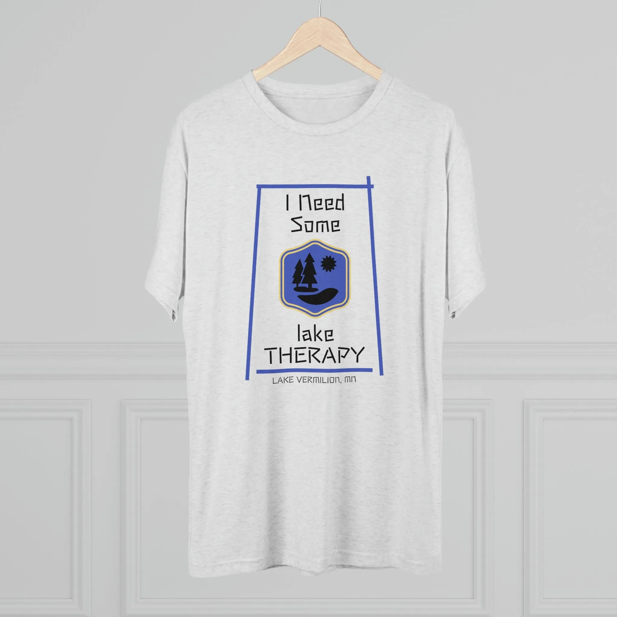 Lake Therapy - Blue Accents - Lake Vermilion - Unisex Tri-Blend Crew Tee