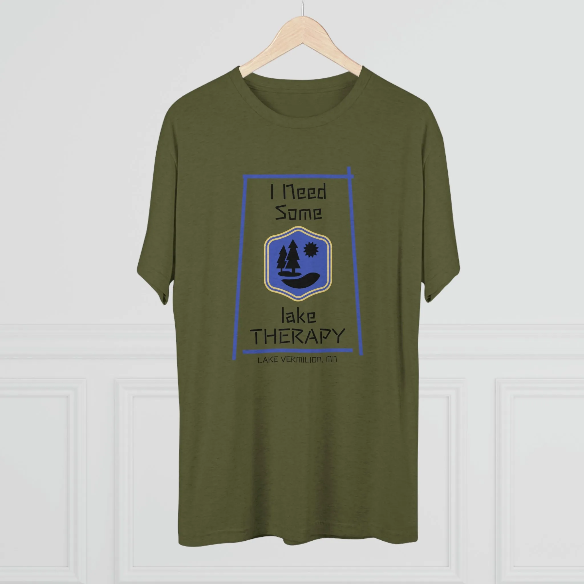 Lake Therapy - Blue Accents - Lake Vermilion - Unisex Tri-Blend Crew Tee