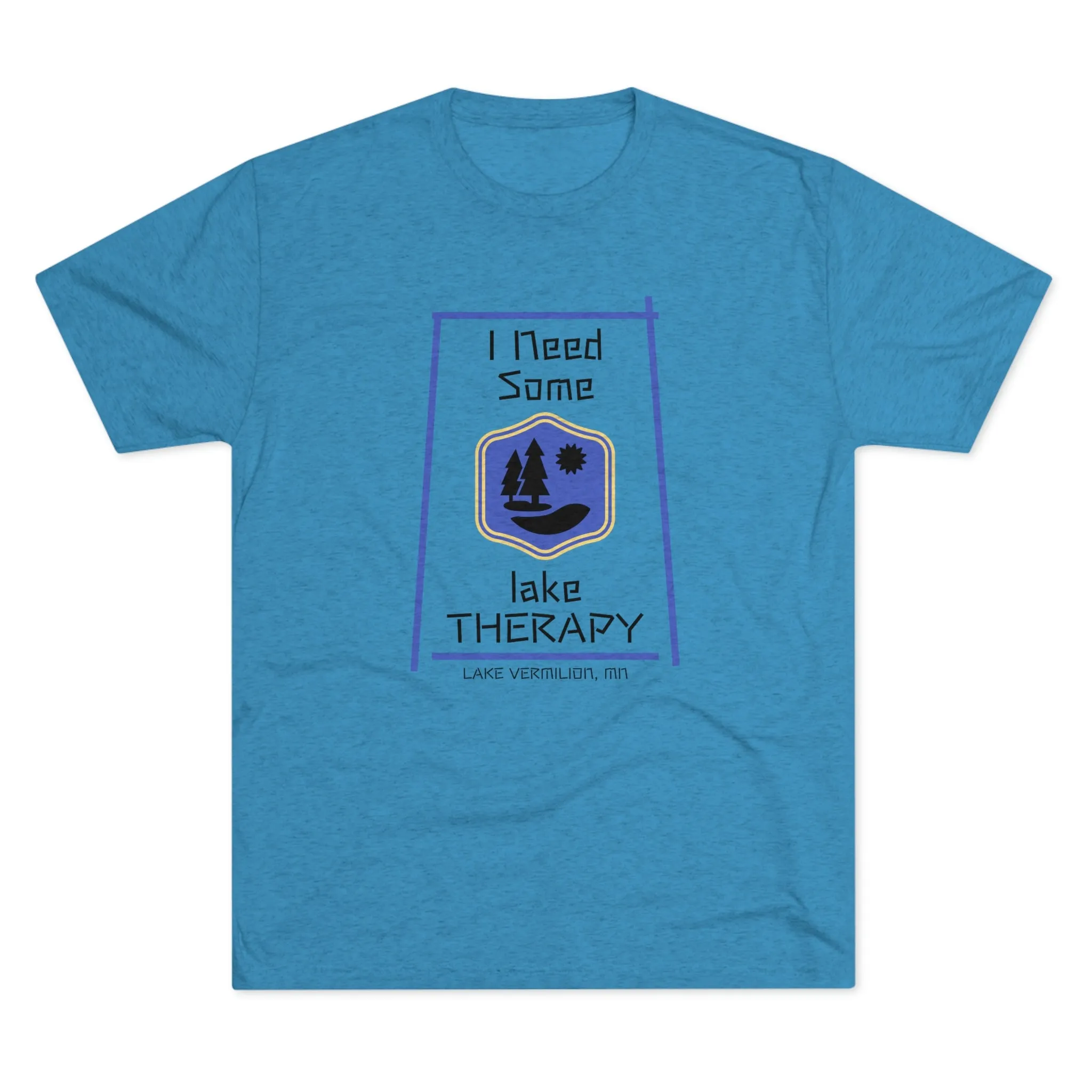 Lake Therapy - Blue Accents - Lake Vermilion - Unisex Tri-Blend Crew Tee