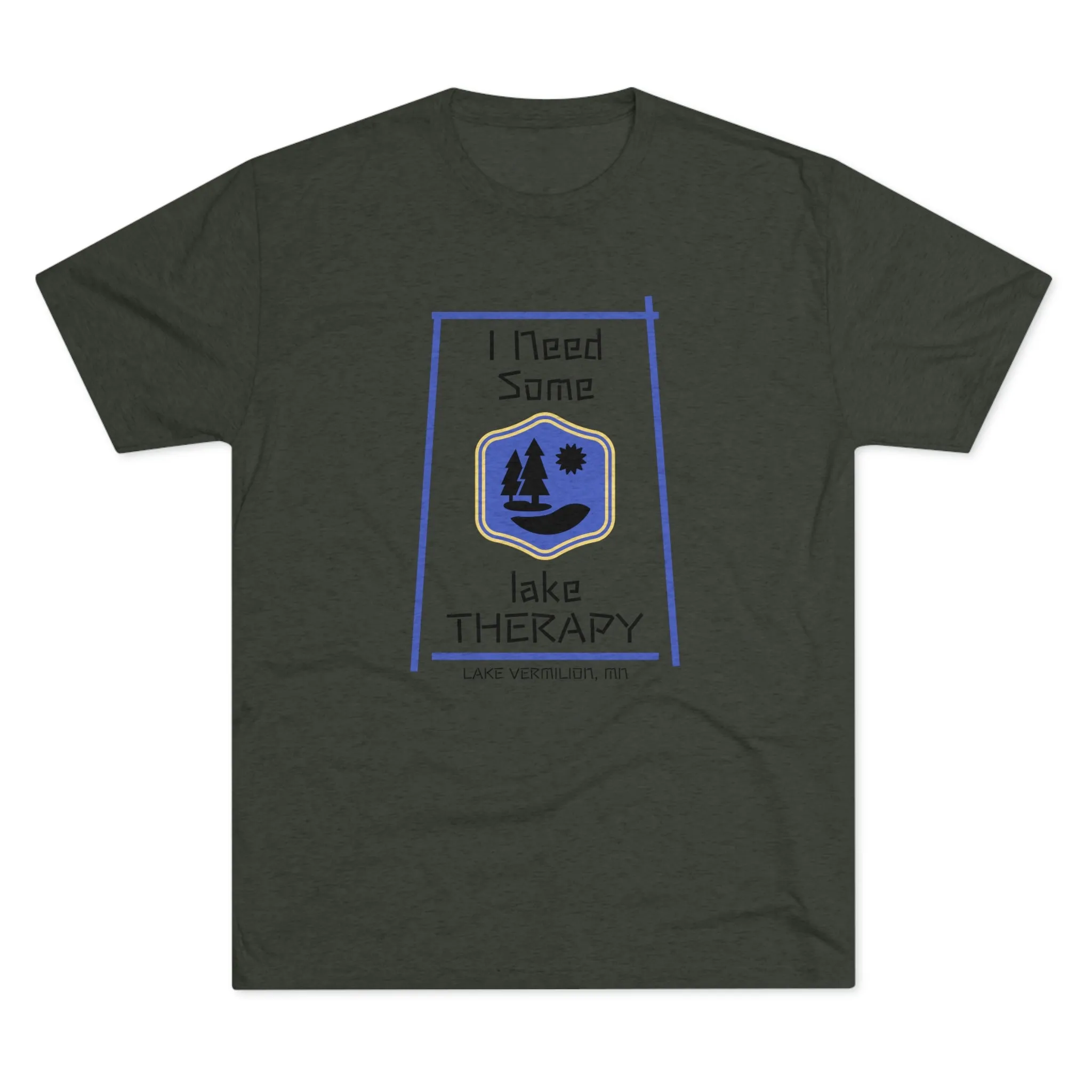 Lake Therapy - Blue Accents - Lake Vermilion - Unisex Tri-Blend Crew Tee