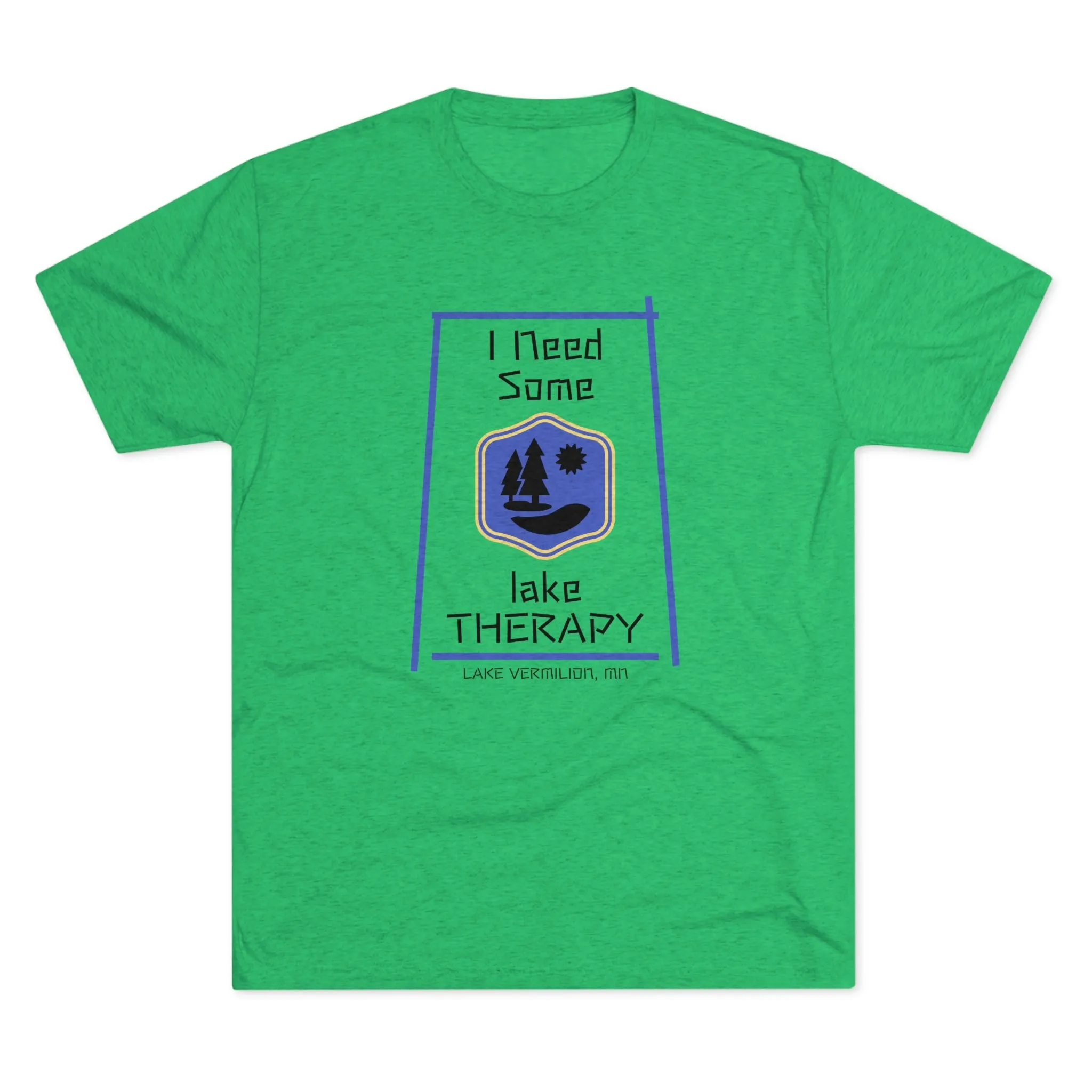 Lake Therapy - Blue Accents - Lake Vermilion - Unisex Tri-Blend Crew Tee