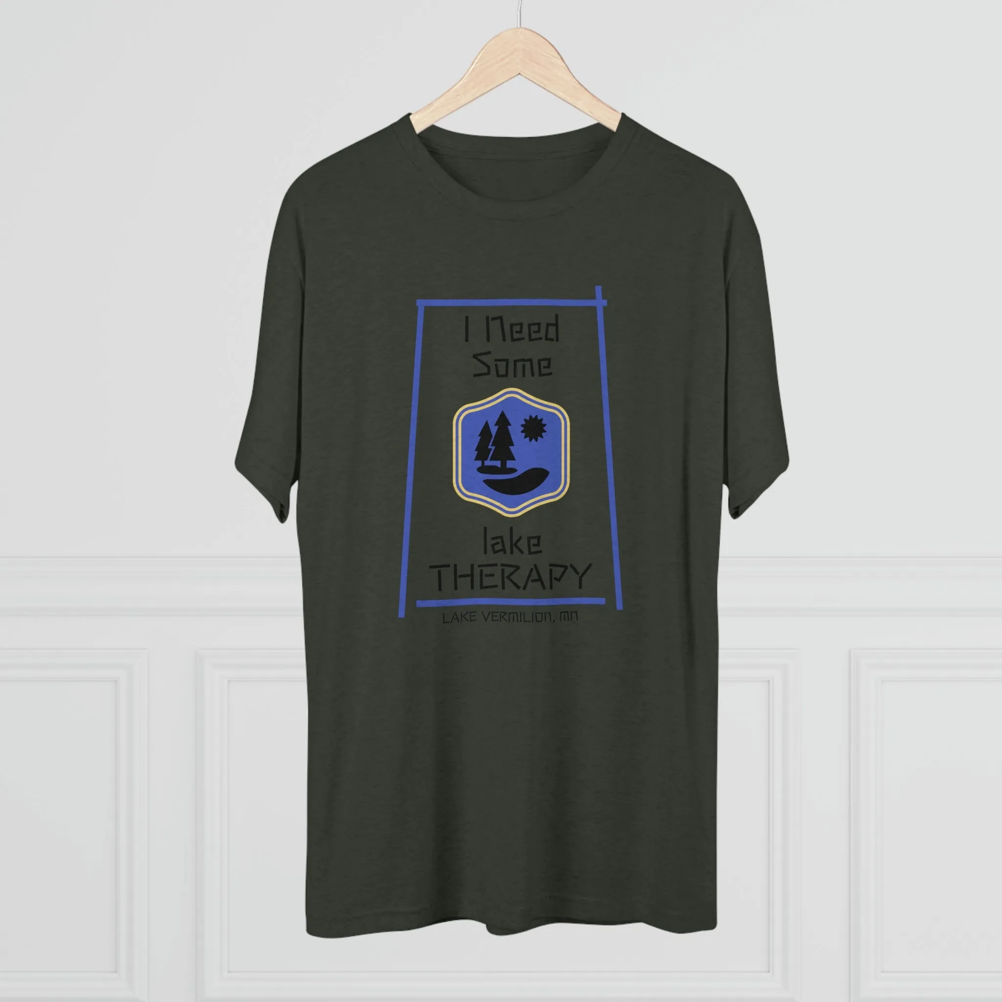 Lake Therapy - Blue Accents - Lake Vermilion - Unisex Tri-Blend Crew Tee