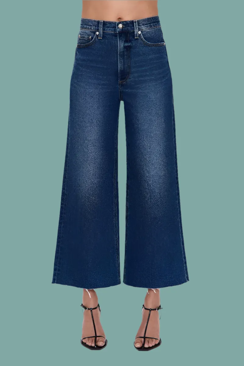 Low Profile Fade Resistant Dye Lana Crop High Rise Ultra-Wide Leg