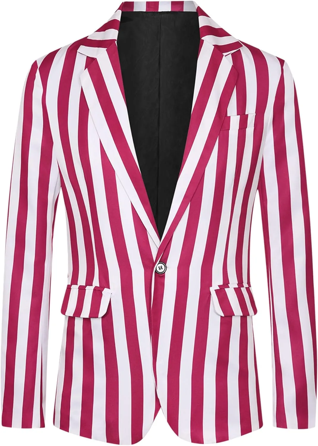 Lars Amadeus Striped Blazers for Men's One Button Business Stripes Patterned Sports Coats