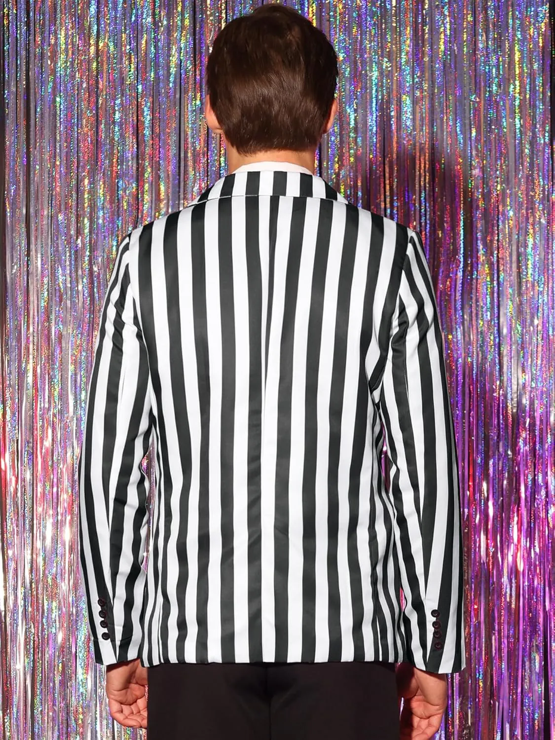 Lars Amadeus Striped Blazers for Men's One Button Business Stripes Patterned Sports Coats
